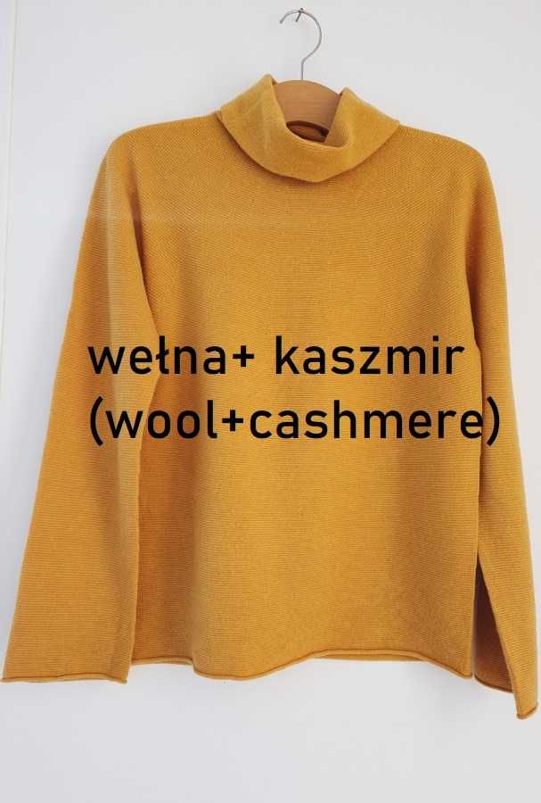 Sweter wełna kaszmir Benetton wełniany golf