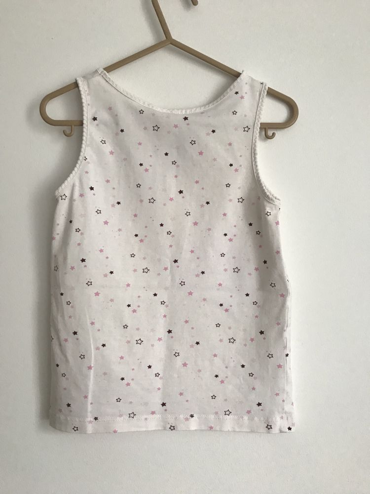 Biały top koszulka w gwiazdki H&M 110/116 cm 5-6 lat