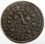 Monarquia Portuguesa D. João V X Reis 1734 MBC+ Excelente Exemplar