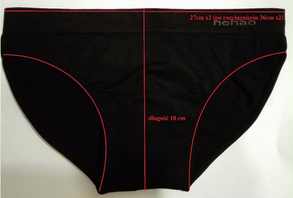 Figi tanga shorty S M 36 38 Nowe x5 CZARNE NEHAO Wysyłlka