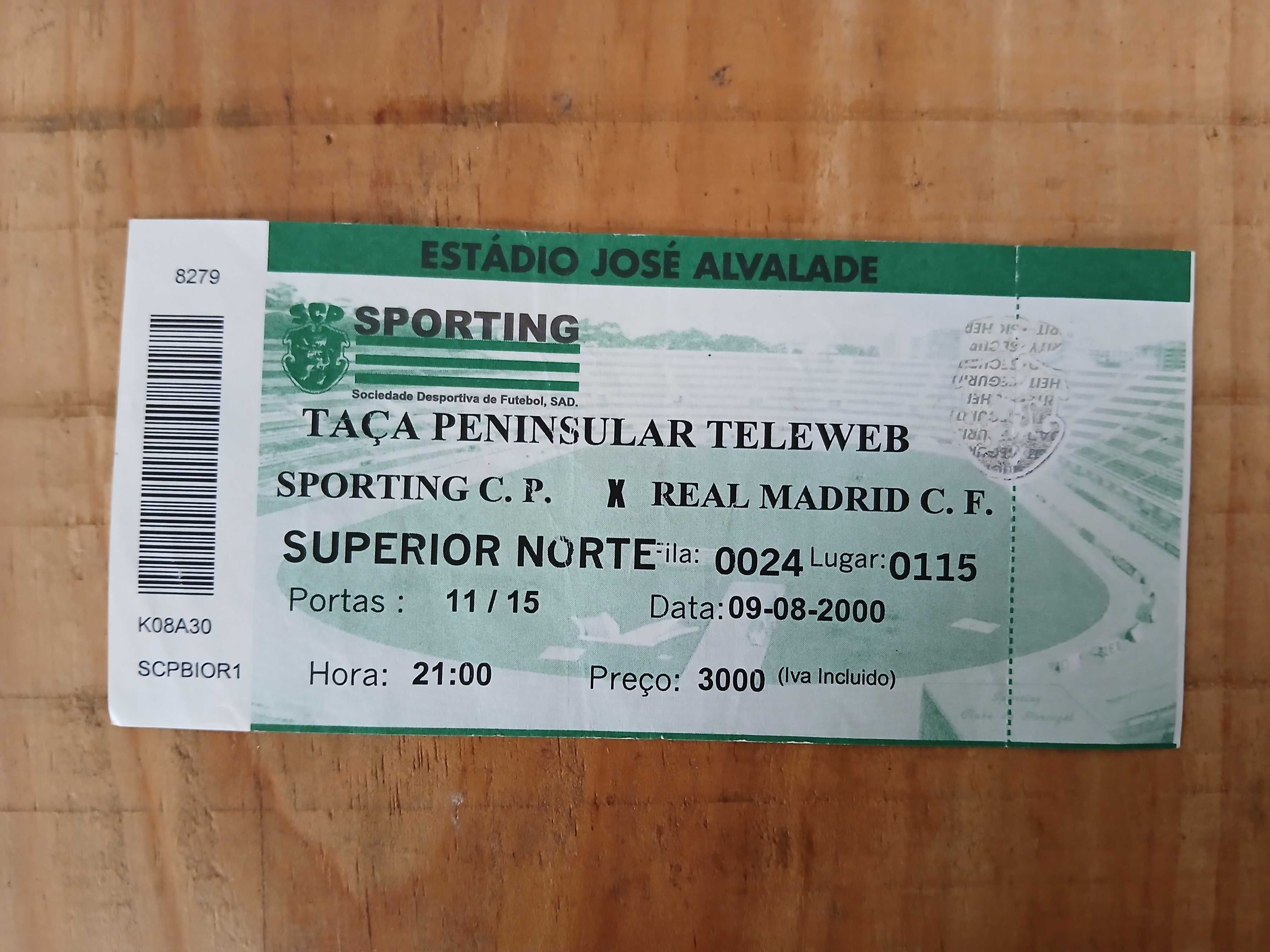 Entrada usada Sporting x Real Madrid (9/8/2000)
