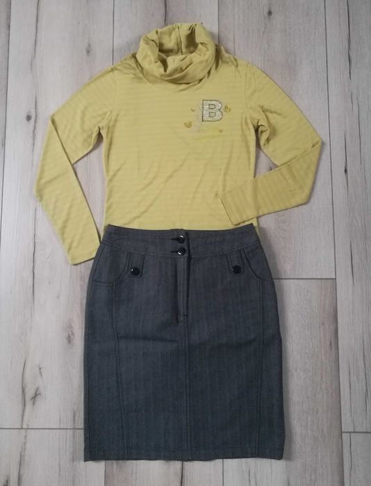 NOWA spódnica z grubszej bawełny na podszewce RAVEL S