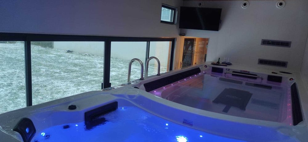PoolBox Całoroczne Basen lodowy Bieżnia Przeciwprąd Sauna Jacuzzi