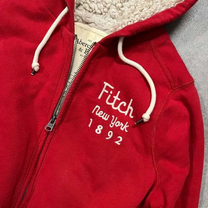 Vintage Bluza Abercrombie & Fitch Sherpa Zip Up Hoodie Coquette Y2K