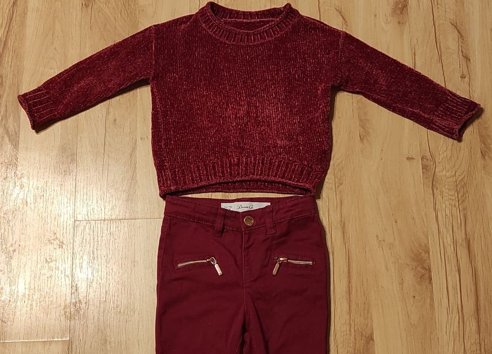 Dunnes Stores 104 spodnie i sweter dla dziewczynki jeansy 3-4 lata