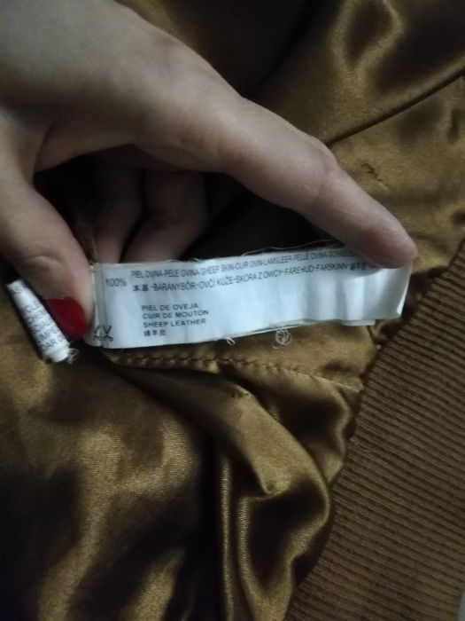 kurtka skórzana 100% owcza skóra, BERSHKA 38 M L 30