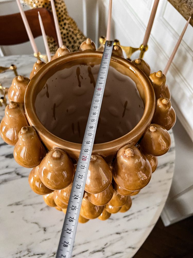 Ogromny ciężki wazon ceramiczny gruszki gruszka unikat Wloski Italy