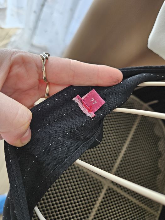 Eleganckie Spodnie damskie Czarne w Biały Prążek Proste Szerokie Nogaw