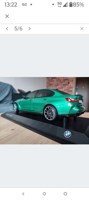 Model 1:18 MINIATURA BMW M3 G80 2020 Oryginał 80435a51948