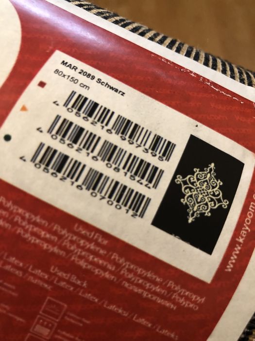 Tapete novo dentro da embalagem