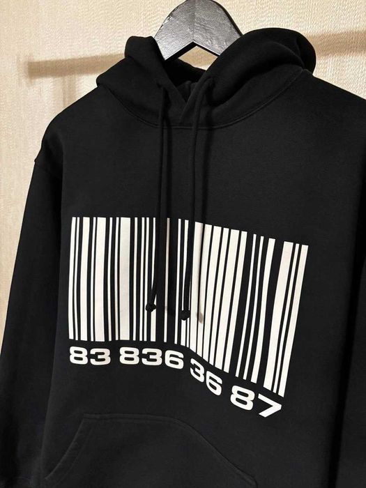 Худи Vetements Barcode Black Hoodie Authentic