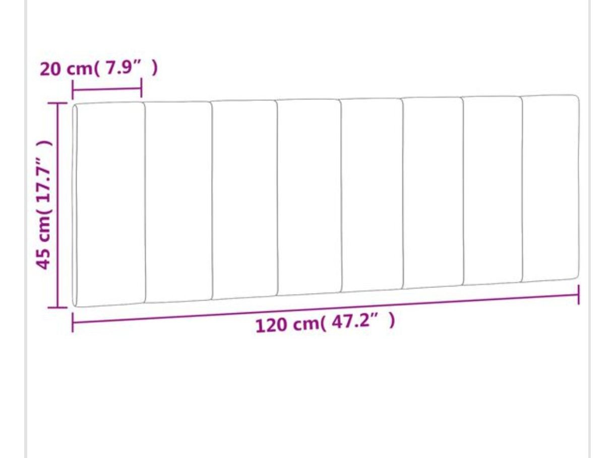 Nowa Poduszka na wezgłowie, jasnoszara, 120 cm, aksamitna na ścianę