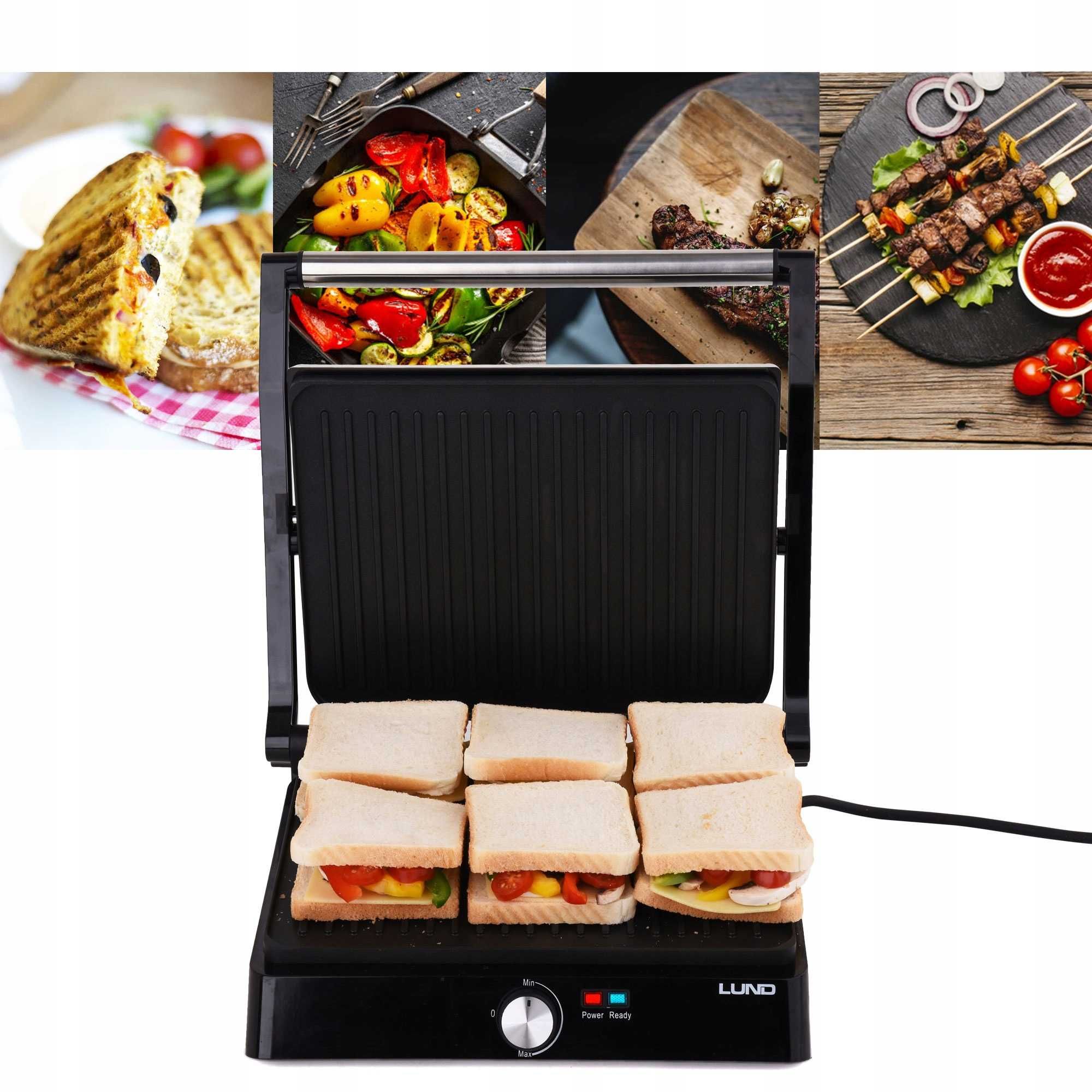 Kontaktowy grill elektryczny Lund 67451 czarny 2200 W rozkładany