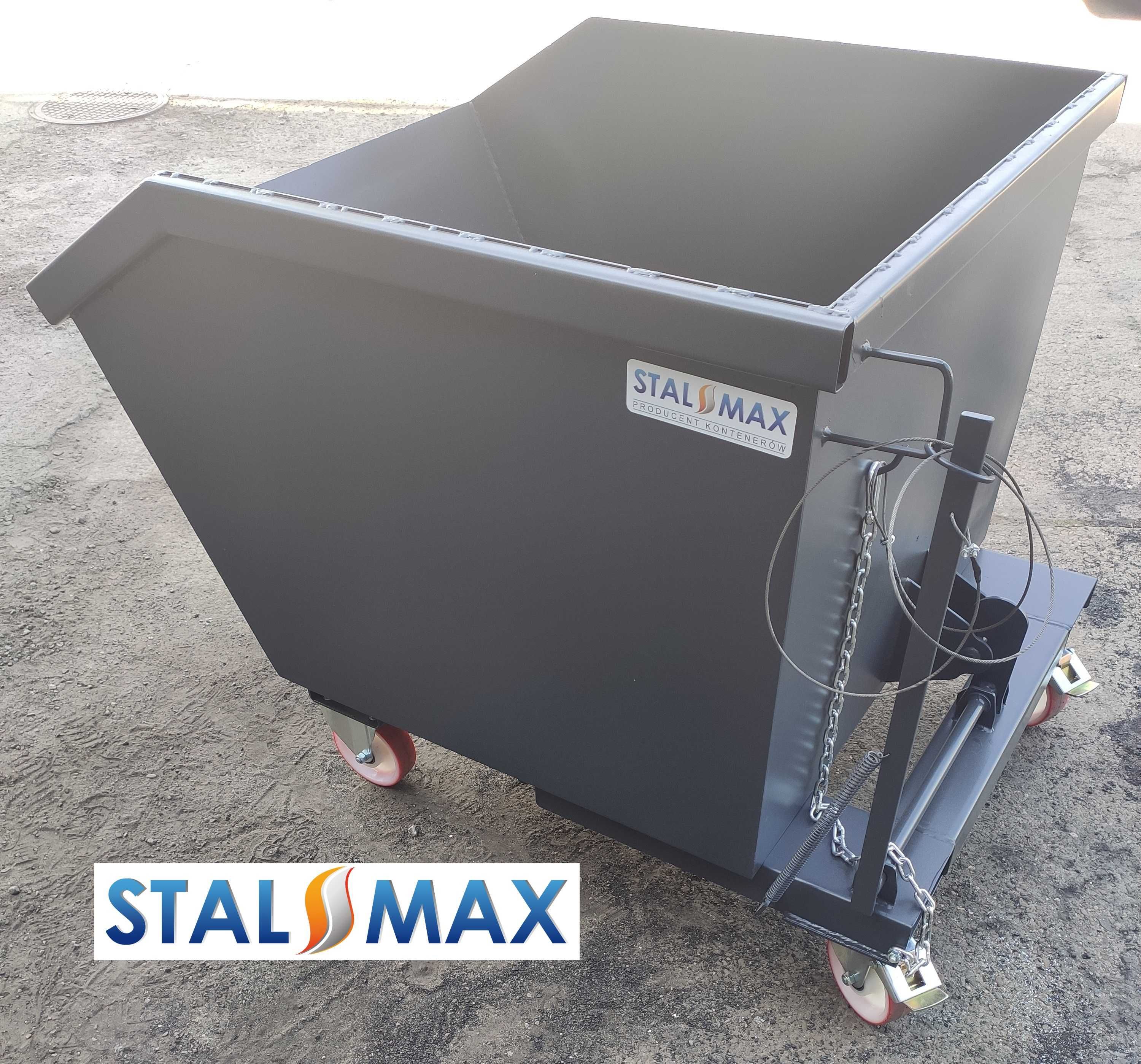 Wywrotnica 0,8 koleba samowyładowcza STAL-MAX 800 L kontener