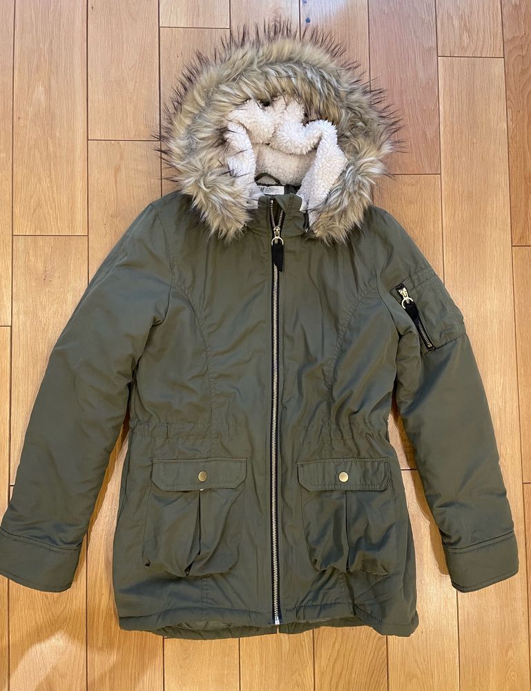 Zimowa parka h&m, rozm. 158, zielona