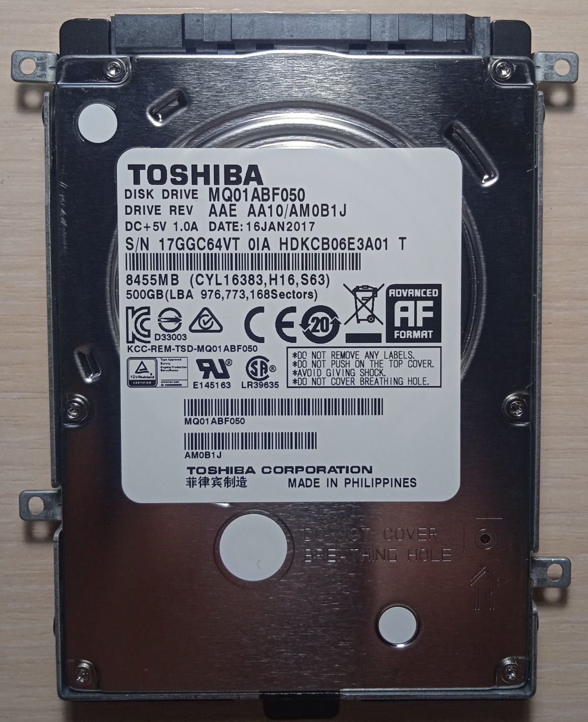 HDD 2.5" Toshiba 500Gb