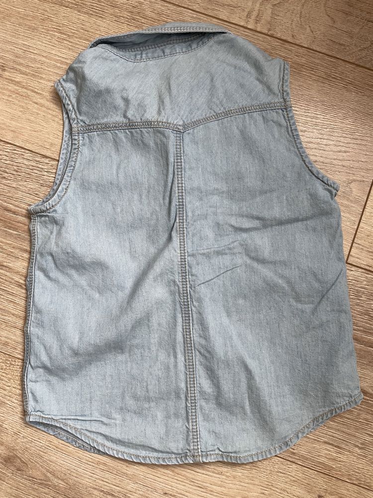 Bluzka, kamizelka H&M, 110 cm, lekka dżinsowa