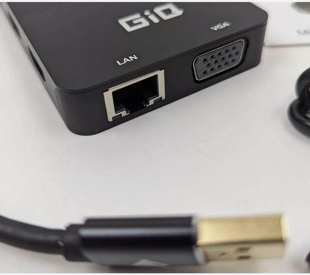 GIQ Hub USB C USB 3.0 na podwójny HDMI VGA Y521