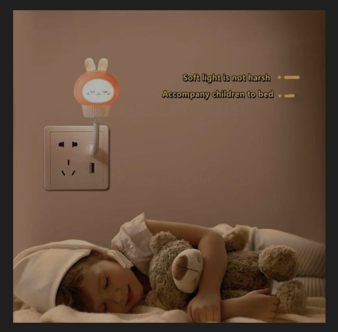 Світлодіодний дитячий USB-нічник мультяшна нічна лампа Кролик