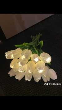 HIT! Świecące tulipany silikonowe, jak żywe - bukiet 10szt