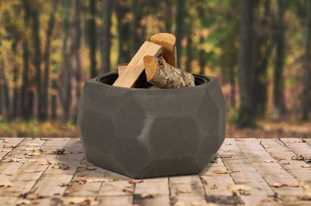 Palenisko ogrodowe sztuczny kamień grill diament antracyt 60x36x60 cm