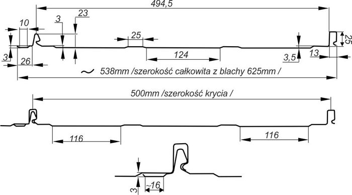 Panel dachowy na rąbek stojący połysk