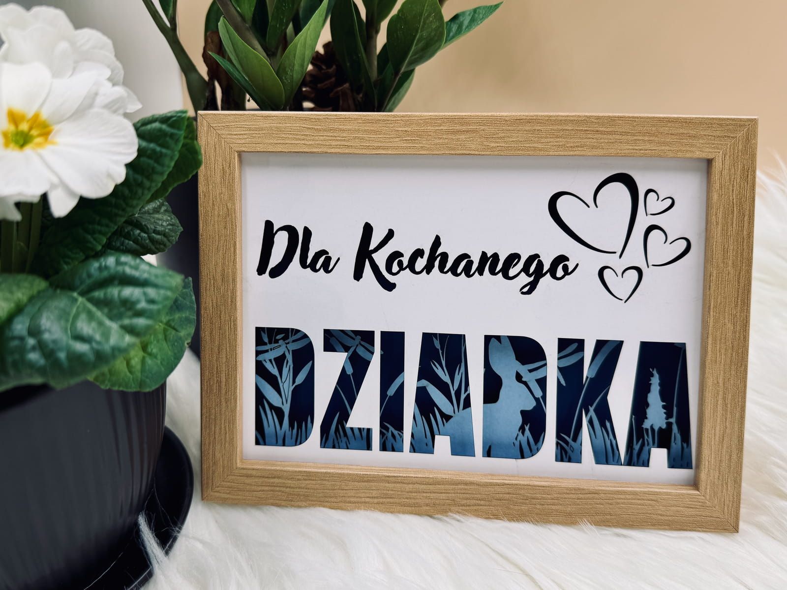Ramka 3D shadow box Dla Kochanego Dziadka Łąka 20x15