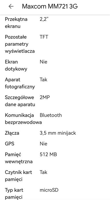 Telefon komórkowy GSM Maxcom MM721