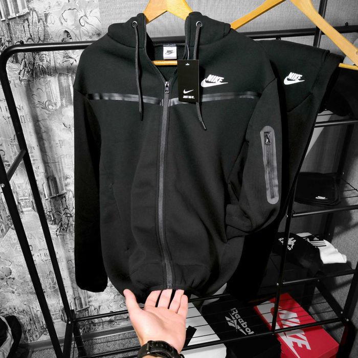 Знижка Зимовий чоловічий спортивний костюм Nike чорний ТОП