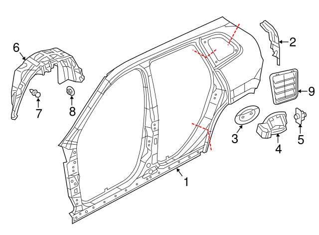 Jeep Cherokee KL 2014- panel słupek lewej lampy