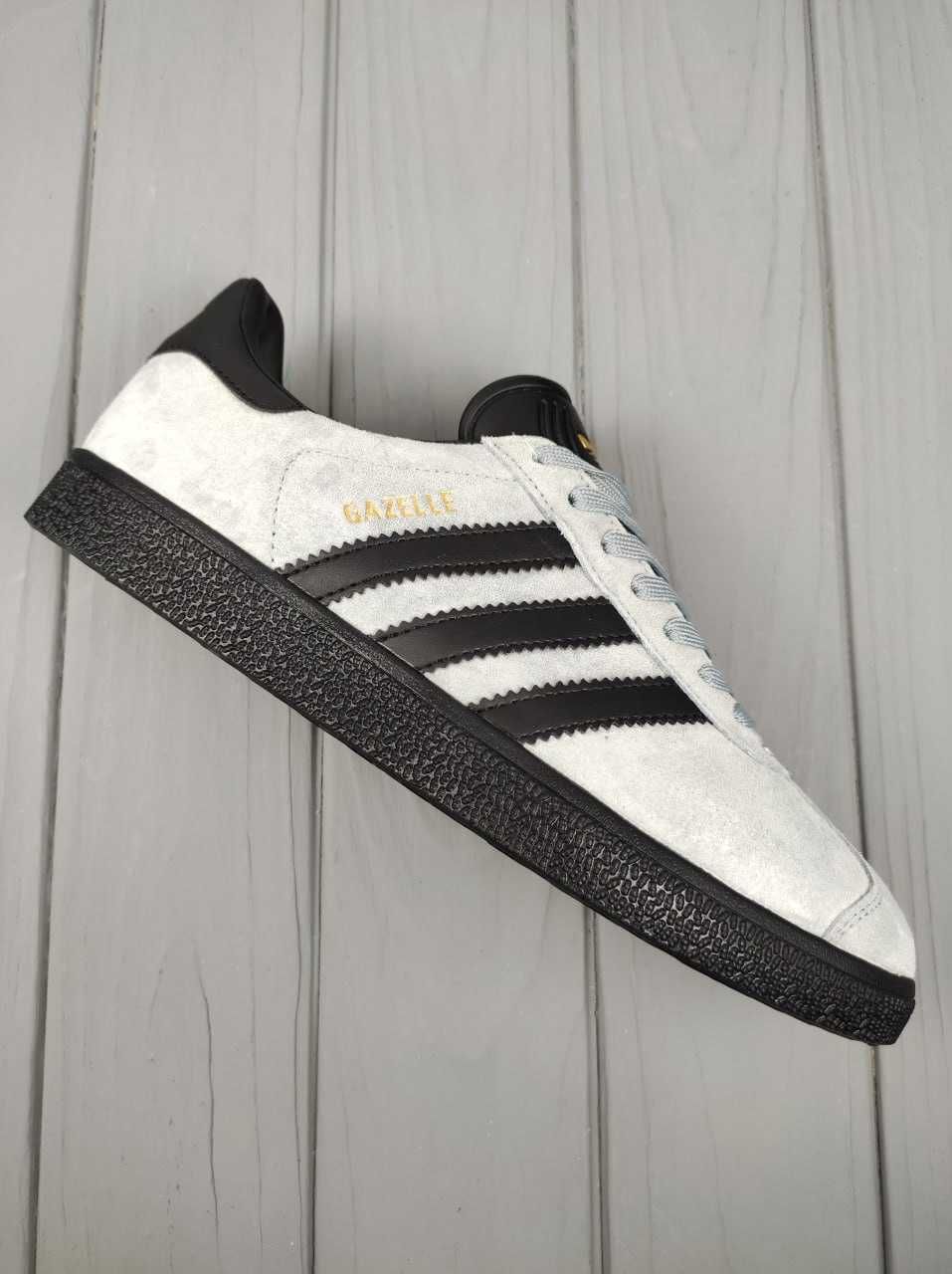 Чоловічі кросівки Adidas Gazelle сірий з чорним 6272 ТОПЧИК