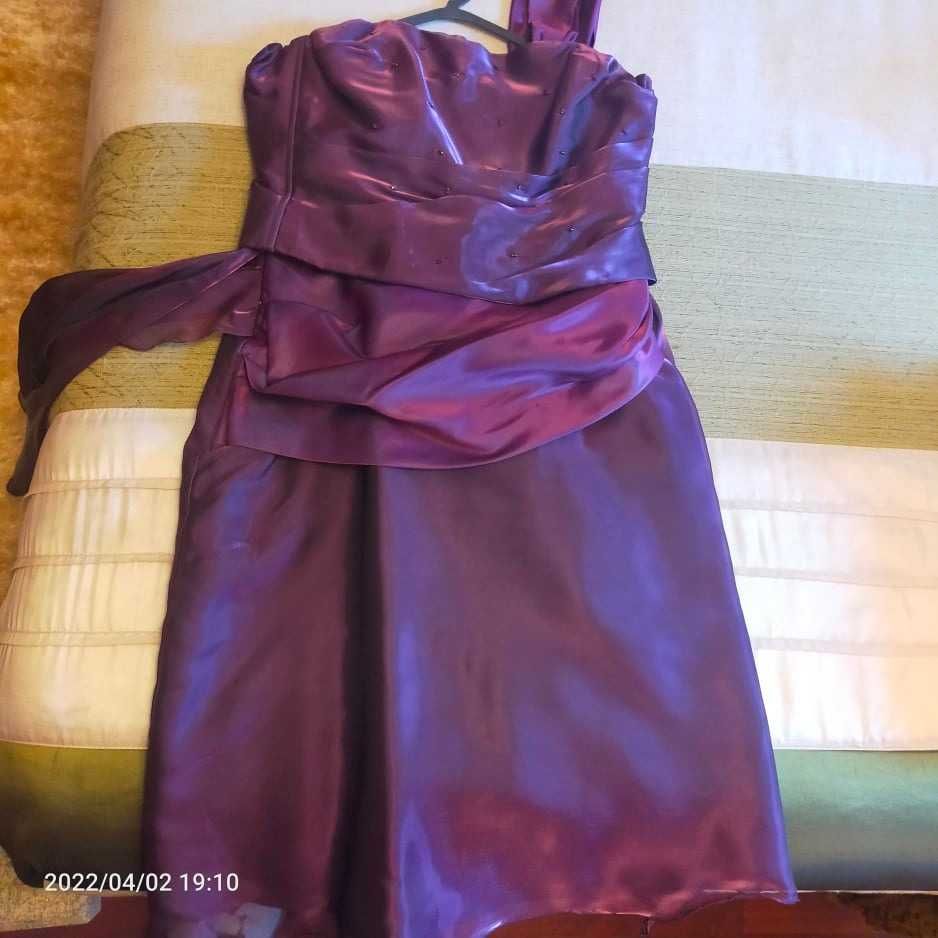 Vestido de cerimónia roxo com reflexos (ÓTIMO ESTADO)