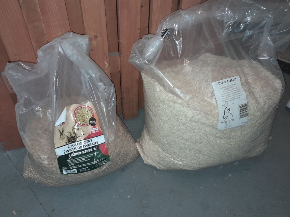 Trociny i pelet dla gryzoni  ok 15 kg