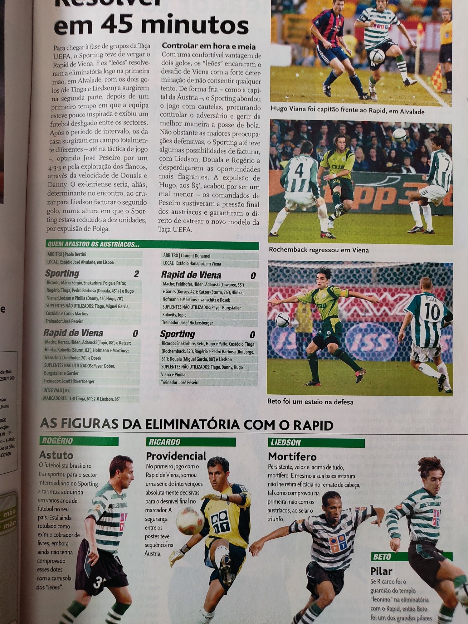 Programa do Sporting Panionios taça UEFA 2004/ 2005