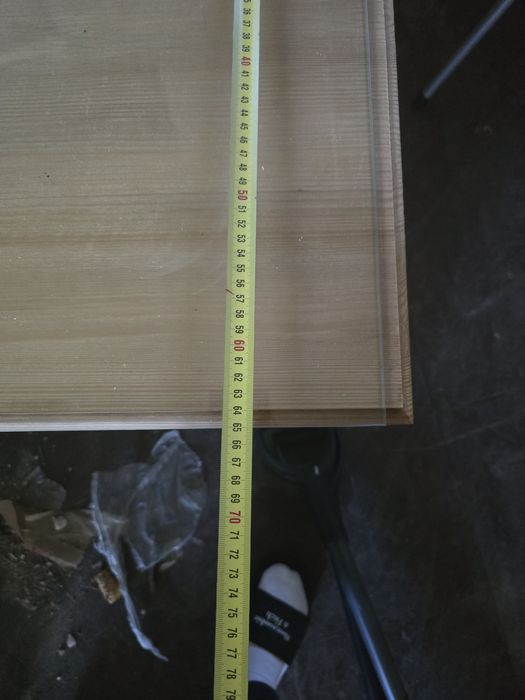 Stół  Stolik Ława drewniany z szklanym blatem