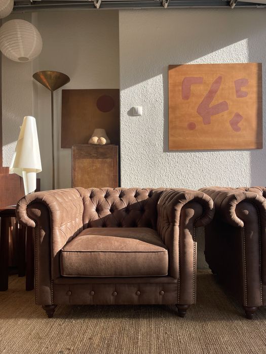 Sofás Chesterfield camurça