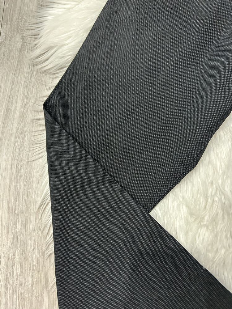 Czarne spodnie z wzorem elegancie proste męskie Stanley L32