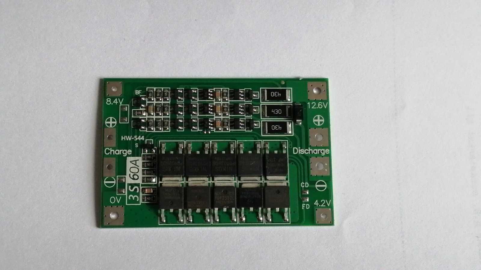 Плата контроллер заряда/разряда с балансом BMS 3S 20А, 40А, 60A