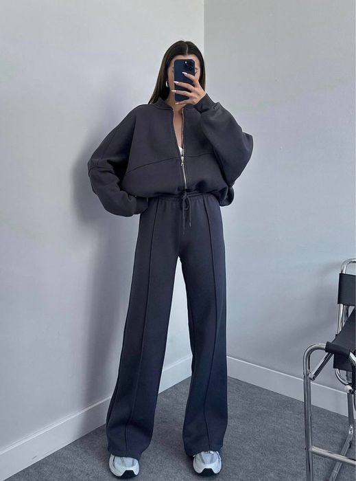 Женский костюм в стиле Зара 42-48 черный,графит Жіночий костюм гарний