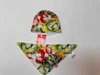 BEXA Komplet zestaw rozmiar 44 jesienno wiosenny czapka + śliniak