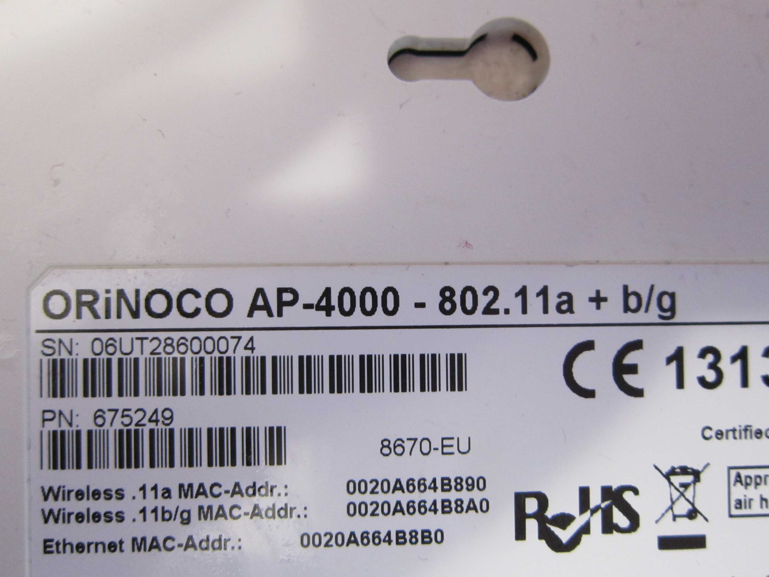 Access Point punk dostępowy Proxim Orinoco AP-4000 bez zasilacza 5v