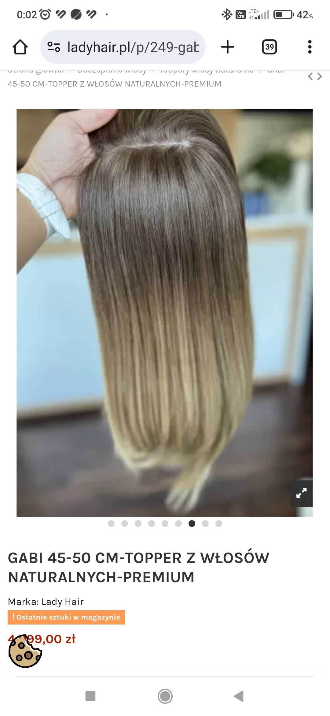 Topper z włosów naturalnych marki Lady Hair