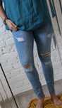 GOODIES jeansy z dziurami tył pupa ;) PUSH UP r.44