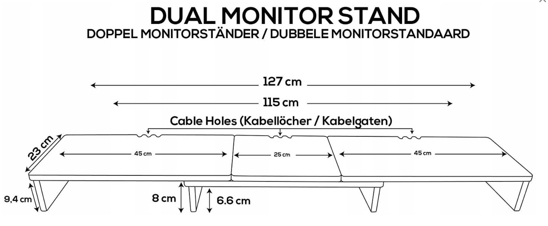 Podwójny stolik podstawka monitor laptop drewno