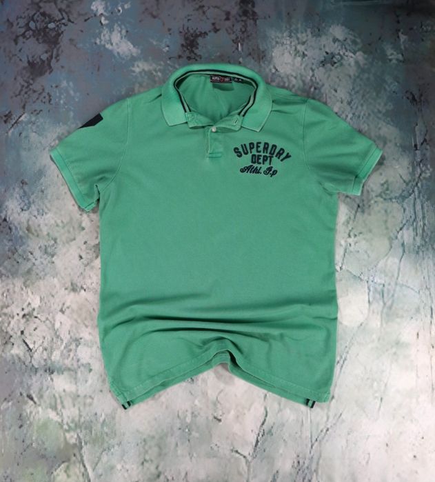 Stylowa koszulka polo Superdry w kolorze miętowym – rozmiar L