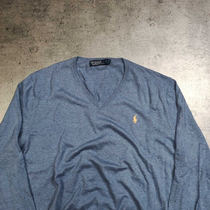 MĘSKI Premium Sweterek 15%Kaszmir Elegancki Błękit Polo Ralph Lauren