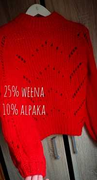 Sweter alpaka wełna xs 34