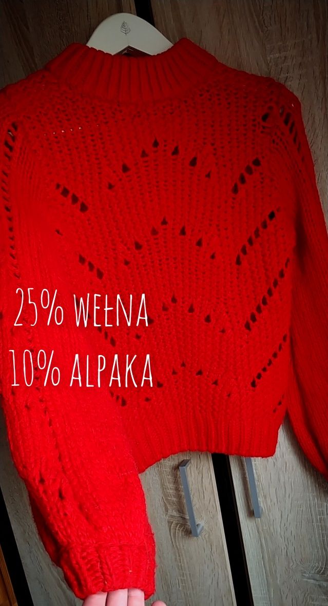 Sweter alpaka wełna xs 34