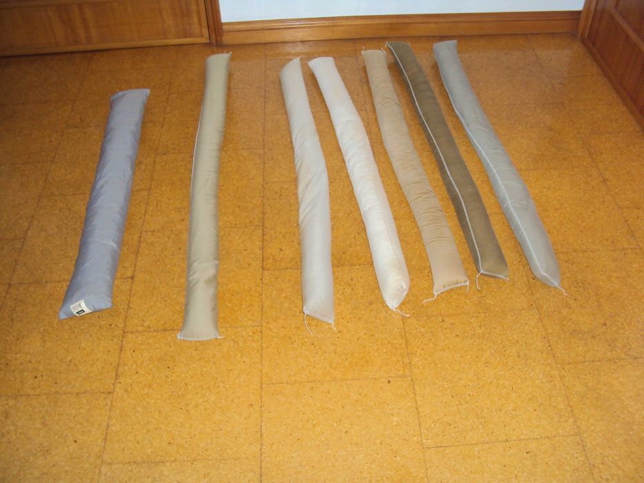 Sete rolos para calafetar porta e janela em tecido