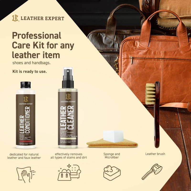 leather expert care kit 2x100ml – zestaw do czyszczenia i pielęgnacji